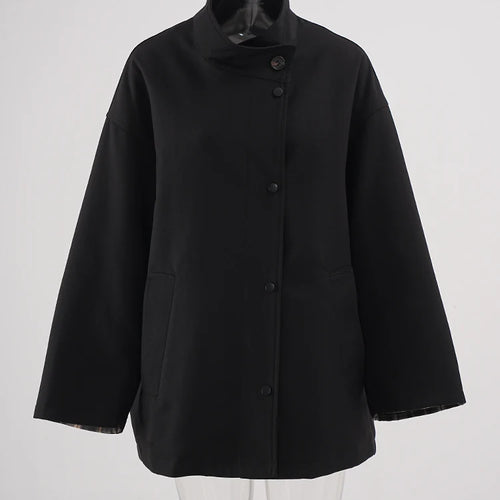 Load image into Gallery viewer, Women Khaki Big Size Casual Trench New Stand Collar Long Sleeve Windbreaker Fashion Tide Spring Autumn 2025 CPG2470
