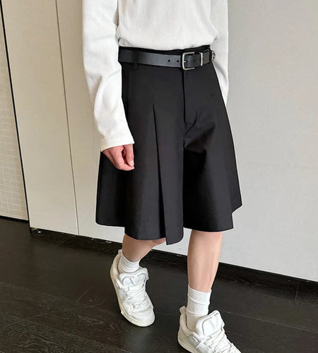 Three Dimensional Pleated Suit Shorts Men's 2024 New Summer All-match Personality Women Culottes Male Fashion Trend 9C5847