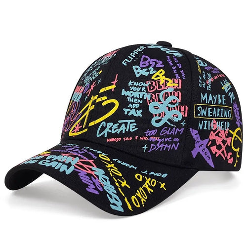 Load image into Gallery viewer, Graffiti Baseball Cap Fashion Personality Curved Summer Trendy Style Men and Women Personality Wild Cap Sun Hat
