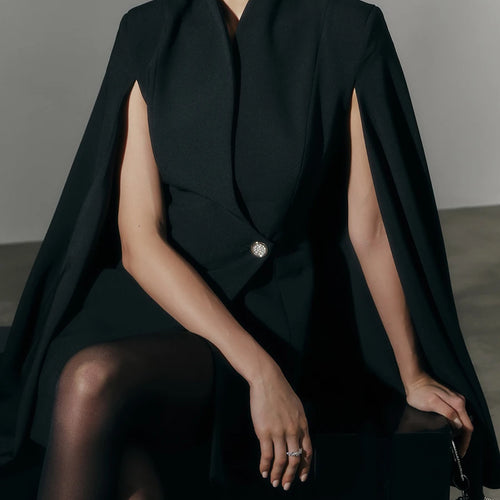 Load image into Gallery viewer, Solid Slimming Spliced Button Minimalist Jackets for Women V Neck Long Sleeves Temperament Jacket Female Clothing
