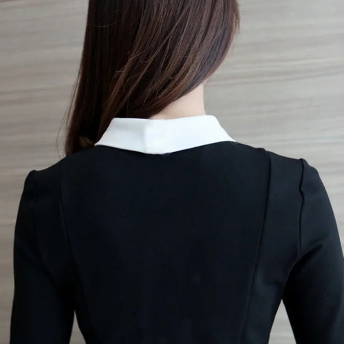 Load image into Gallery viewer, Vintage School Student Black Dress Women Korean Style Kpop Fashion Short Dresses Party Long Sleeve Spring Fashion
