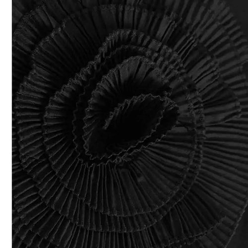 Load image into Gallery viewer, Women Black Three-dimensional Flower Lace Big Size Dress New Turtleneck Short Sleeve Fashion Spring Autumn 2025 1DH8218
