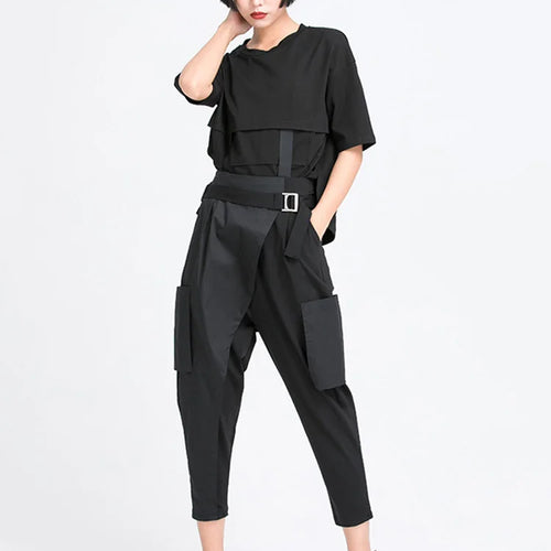 Load image into Gallery viewer, High Elastic Waist Black Irregular Split Harem Trousers New Loose Fit Pants Women Fashion Tide Spring Summer 2025 1Y487
