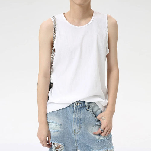 Load image into Gallery viewer, Minimalist Men&#39;s Thin Tank Tops Solid Color Casual Round Neck Sleeveless Loose Sport Top Chic Summer 9C6263
