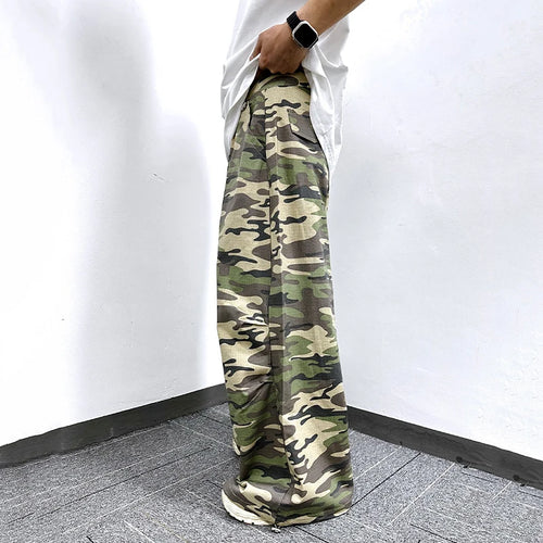 Load image into Gallery viewer, Men's Cargo Pants New American Street Style Loose Straight Legs Elastic Waist Design Male Casual Summer Trousers 9W1785
