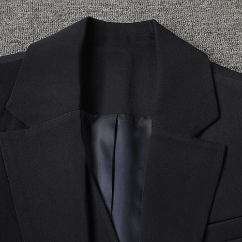 Load image into Gallery viewer, Women Navy Blue Bandage Big Size Elegant Blazer New Lapel Long Sleeve Jacket Fashion Tide Spring Autumn 2025 1DH7507
