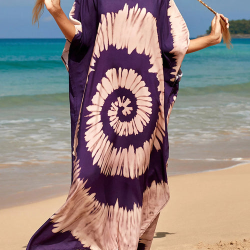 Load image into Gallery viewer, Colorful Kaftan Tunic Beach Cover Up Cover-ups Beach Dress Beach Wear Beachwear Loose Maxi Dress Female Women V4428
