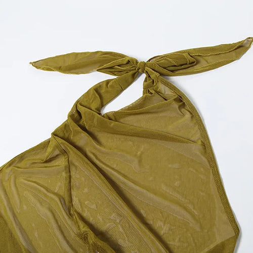 Load image into Gallery viewer, Mesh Ruffled Ruched Sexy Maxi Dress For Women Gown Fashion Solid Sleeveless Backless Bodycon Club Long Dress Vestido
