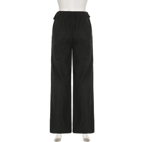 Load image into Gallery viewer, Korean Fashion Straight Suit Pants Solid Basic Harajuku Turn-Down Waist Wide Leg Trousers Folds Baggy Sweatpants 2023
