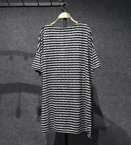 Soft Basic T Shirt Women 2023 Summer New Oversized Casual Striped Tee Female Loose Short Sleeve Simple Tops