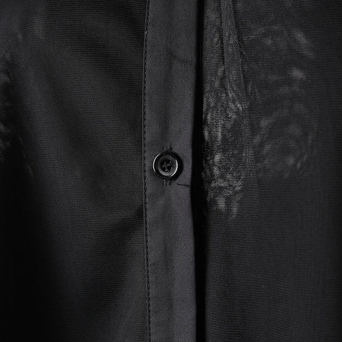 Load image into Gallery viewer, Women Black Layers Mesh Big Size Midi Vest Shirt Dress New Lapel Sleeveless Fashion Tide Spring Summer 2025 1DH9472
