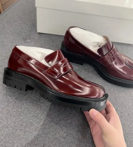 spring men's tabi shoes PU Leather solid color lace-up British style casual male shoe fashion menswear 9C9230