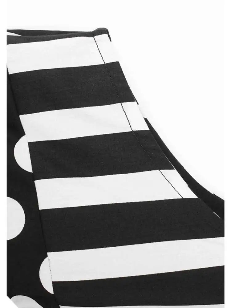 Women Black Dot Printed Big Size Pocket Strap Dress New Square Collar Sleeveless Fashion Tide Spring Autumn 2025 1DH6187