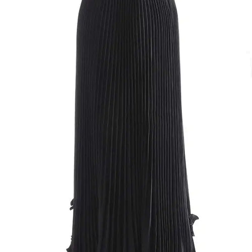 Load image into Gallery viewer, High Elastic Waist Wine Red Bow Spliced Pleated Elegant Half-body Skirt Women Fashion Tide New Spring Autumn 2025 1DH9840
