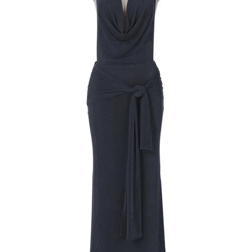 Load image into Gallery viewer, Deep V Neck Backless Sexy Maxi Dress For Women Elegant Hollow Out Bandage Sleeveless Bodycon Club Long Dress Fashion
