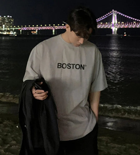 Men's T-shirts Summer New Fashion Short Sleeve Round Collar Letter Printing Design Male Tees Casul Clothing Summer 9W1360