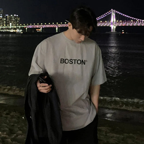 Load image into Gallery viewer, Men's T-shirts Summer New Fashion Short Sleeve Round Collar Letter Printing Design Male Tees Casul Clothing Summer 9W1360
