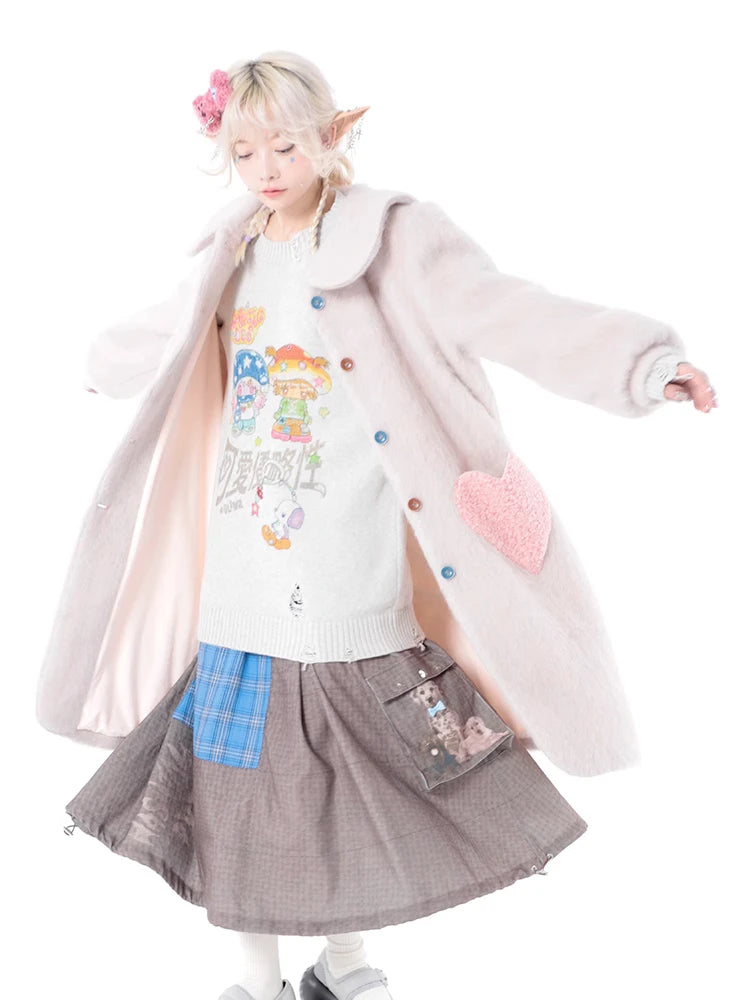 Y2k Aesthetic Cartoon Printing Harajuku Sweater Women Gothic Vintage Ripped Grunge Jumper Streetwear Oversize Hiphop Pullover