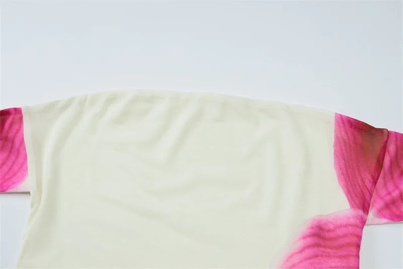 Floral Print Sexy Midi Dress Women Gown Summer New Strapless Off-shoulder Sleeveless Backless Irregular Ruffle Dress