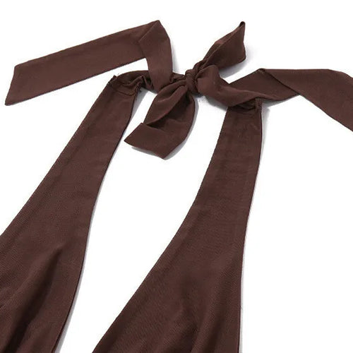 Load image into Gallery viewer, Hollow Out Lace-up Sexy Skirt 2 Piece Sets Women Brown Halter Crop Tops And Maxi Skirt Female Skinny Sexy Two Piece Set
