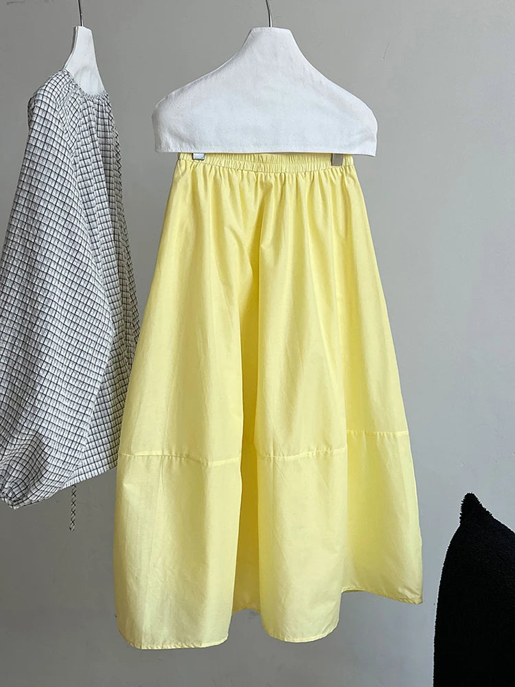 High Elastic Waist White Brief  Shaped Elegant Bud Half-body Skirt Women Fashion Tide New Spring Autumn 2025 1DJ1146