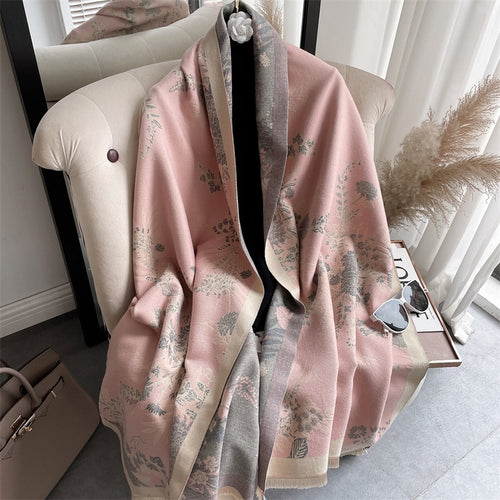 Load image into Gallery viewer, Warm Winter Scarf Cashmere Women Pashmina Design Print Shawls Wrap Female Thick Blanket Soft Bufanda Stoles Fashion
