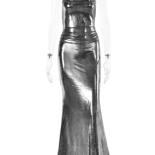 Load image into Gallery viewer, Sexy Sleeveless Metal Dress For Women Elegant Backless Evening Dress Maxi Bodycon Vestidos Fashion Party Clubwear 2024
