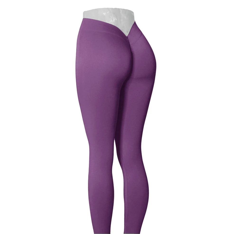 24Colors Nylon Back V Butt Yoga Pants Women High Waist Fitness Workout Gym Running Scrunch Leggings Shorts Active Wear v1