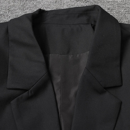 Load image into Gallery viewer, Women Black Double Breasted Big Size Long Blazer New Lapel Long Sleeve Jacket Fashion Tide Spring Autumn 2025 2R6701

