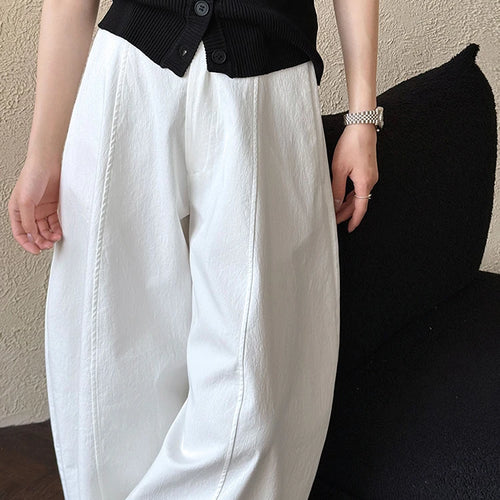 Load image into Gallery viewer, High Waist White Pocket Brief Shaped Long Wide Leg Pants New Trousers Women Fashion Tide Spring Autumn 2025 1DJ0735
