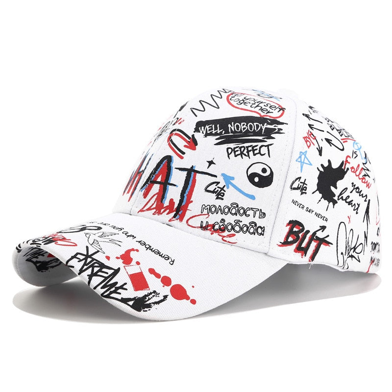 Graffiti Baseball Cap Fashion Personality Curved Summer Trendy Style Men and Women Personality Wild Cap Sun Hat