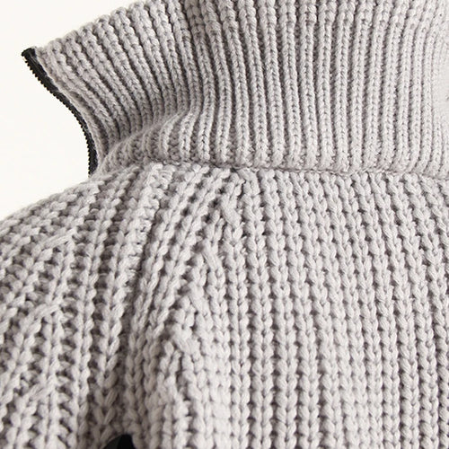 Load image into Gallery viewer, Loose Fit Graycolor-block Sweater Big Size Jacket New Lapel Long Sleeve Women Coat Fashion Tide Spring Autumn 2025 1DH2826
