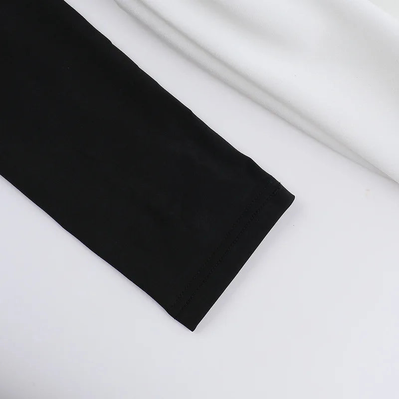 Off-shoulder Long Sleeve Sexy Mini Dress For Women Contrast Color Patchwork Strapless Backless A-line Sexy Dress