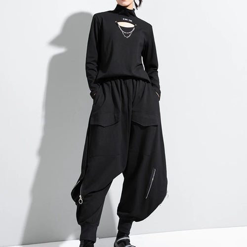 Load image into Gallery viewer, High Elastic Waist Black Brief Long Harem Trousers New Loose Fit Pants Women Fashion Tide Spring Autumn 2025 1DC778
