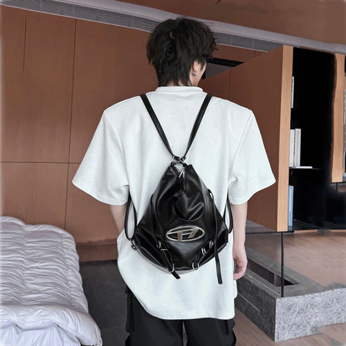 Load image into Gallery viewer, Men&#39;s Short Sleeved T-shirt 2024 New Summer Round Neck Metal Pendant Decoration Loose Trendy Male Top Korean Style 9C5479
