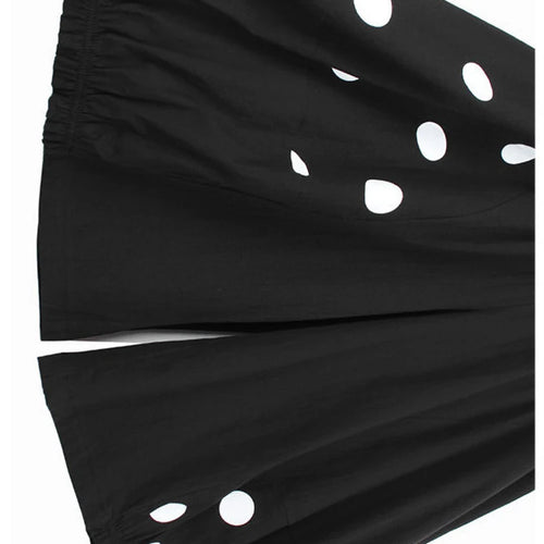 Load image into Gallery viewer, High Elastic Waist Black Dot Printed Irregular Long Wide Leg Pants New Trousers Women Fashion Spring Autumn 2025 1DH9642
