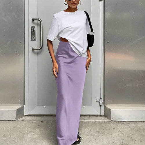 Load image into Gallery viewer, Elegant Satin Black Trumpet Skirts Fashion Slim High Waist Skirts Women Female 2024 Solid Office Long Skirt Spring Summer
