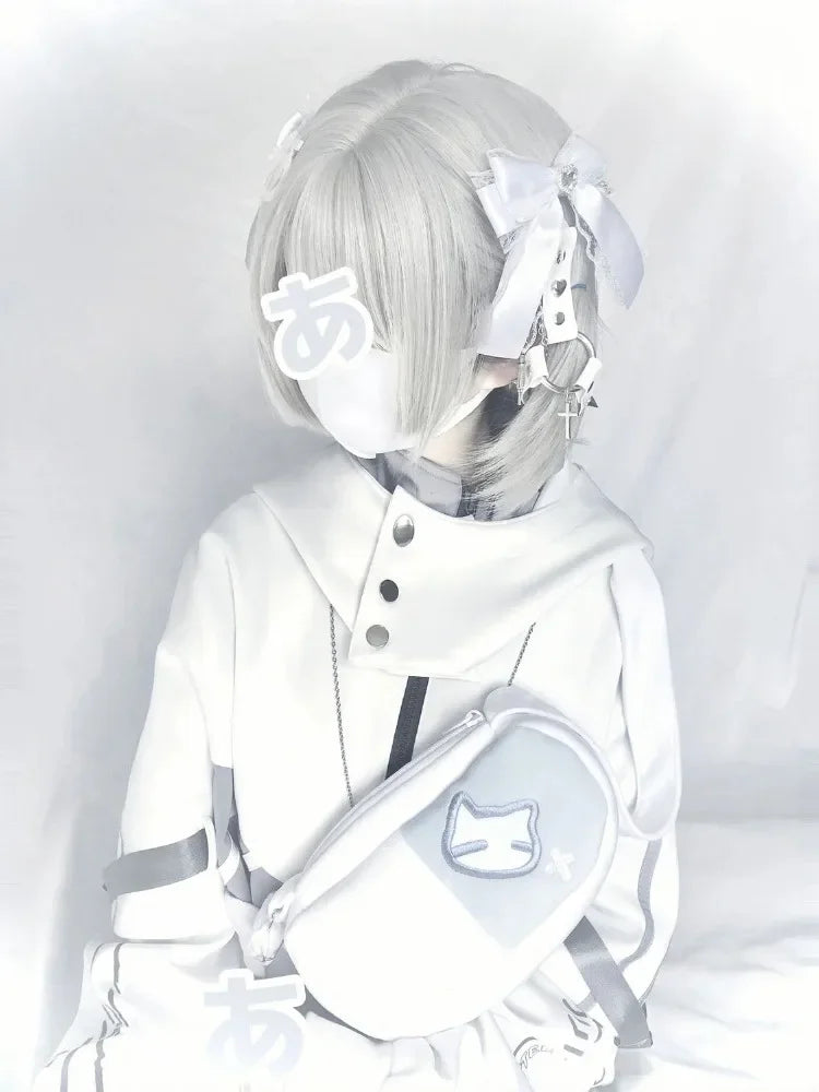 Japanese Oversized Hoodies Streetwear Vintage Contrast Coats Women Loose Y2k Aesthetic Jackets 2025 Casual Grunge Zipper Tops