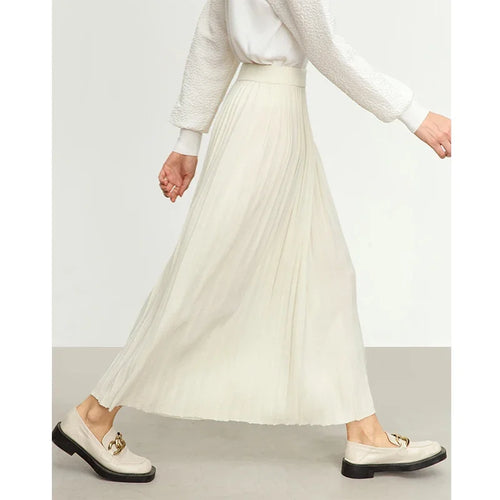 Load image into Gallery viewer, Minimalist 2024 Pleated Skirt for Women Clothing Autumn New Loose Elastic Waist Knitted Ankle-length A-line Skirts 12323091

