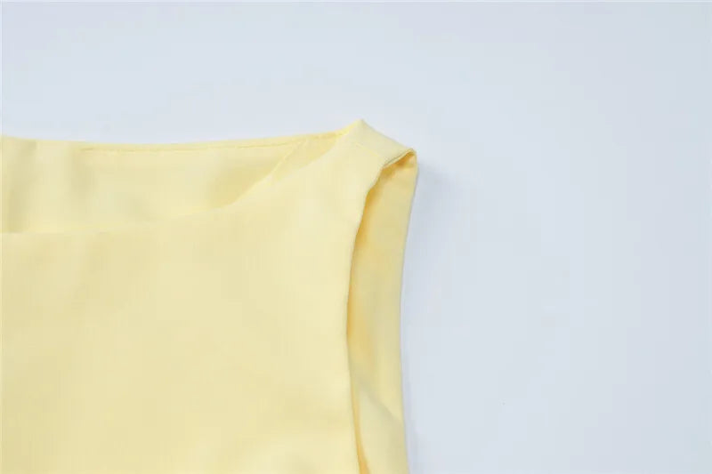 Fashion Sleeveless Sexy Mini Dress For Women Solid Color O Neck Zipper Two Layer Bodycon Club Party Dress Elegant