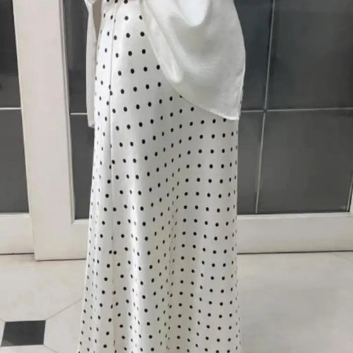 Load image into Gallery viewer, Spring Summer French Vintage Dot Elegant Sexy Club Long Skirts Women High Waist Vacation Slim Wrap Hip Fishtail Half Skirt 2025
