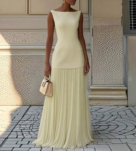 Evening Prom Maxi Dresses for Woman Summer Elegant Sleeveless Pleated Gauze Cocktail Party Wedding Guest Dresses