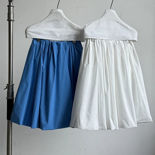 Load image into Gallery viewer, High Elastic Waist Blue Brief Elegant Bud Knee-Length Half-body Skirt Women Fashion Tide New Spring Autumn 2025 1DJ1113
