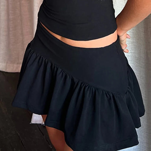 Load image into Gallery viewer, Chic Holiday Solid Folds Ruched Mini Skirts Women's Summer A-line Fashion Hottie Style Bottoms Eleastic Waist Clothes
