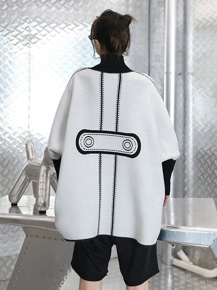 Both Side Wear Big Size Knitting Sweater Turtleneck Long Sleeve Women Pullovers New Fashion Autumn Winter 2025 1DE3629