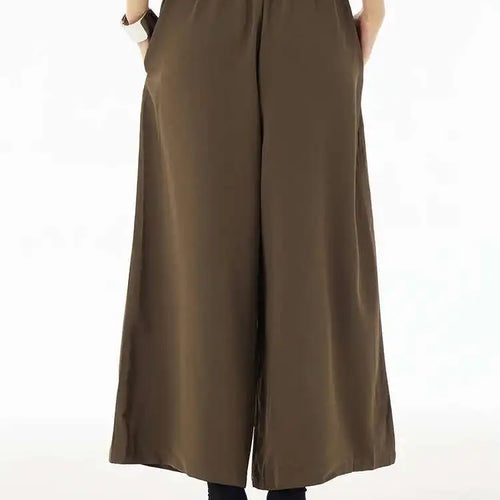 Load image into Gallery viewer, High Elastic Waist Brown Brief Spliced Long Wide Leg Pants New Trousers Women Fashion Tide Spring Autumn 2025  1DH5698
