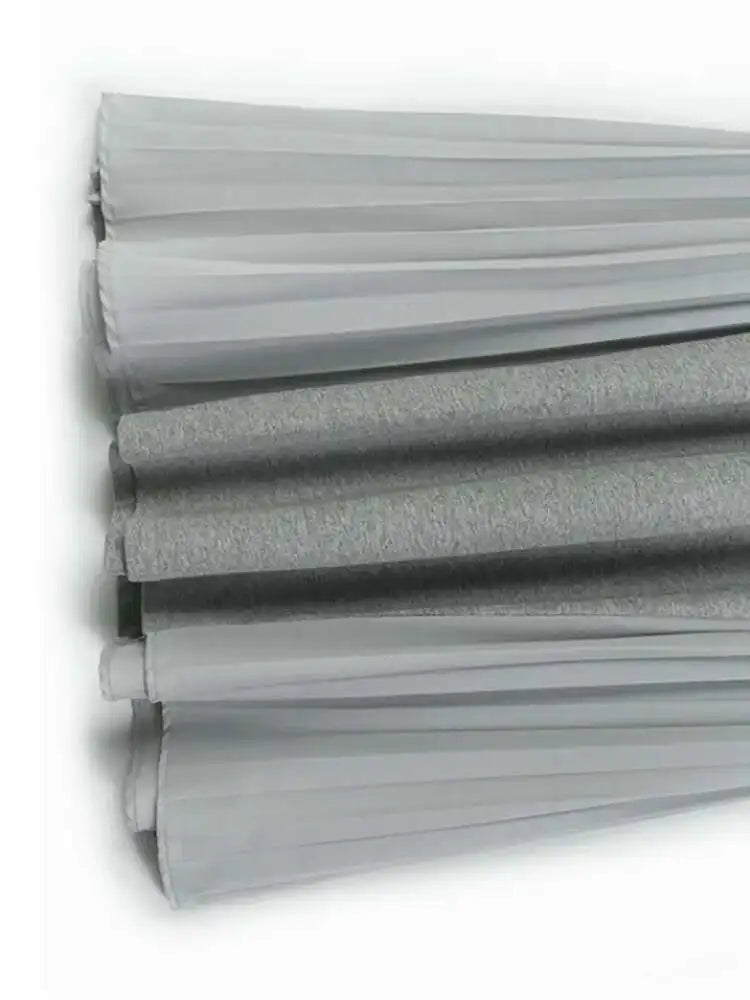 Women Black Pocket Pleated Big Size Midi Casual Dress New Round Neck Short Sleeve Fashion Tide Spring Summer 2025 1DJ0137