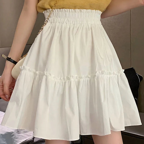 Load image into Gallery viewer, Kawaii Mini Skirts Women Cute Fungus Patchwork Fairycore High Waist Pleated Short Skirt Korean Fashion Preppy Style
