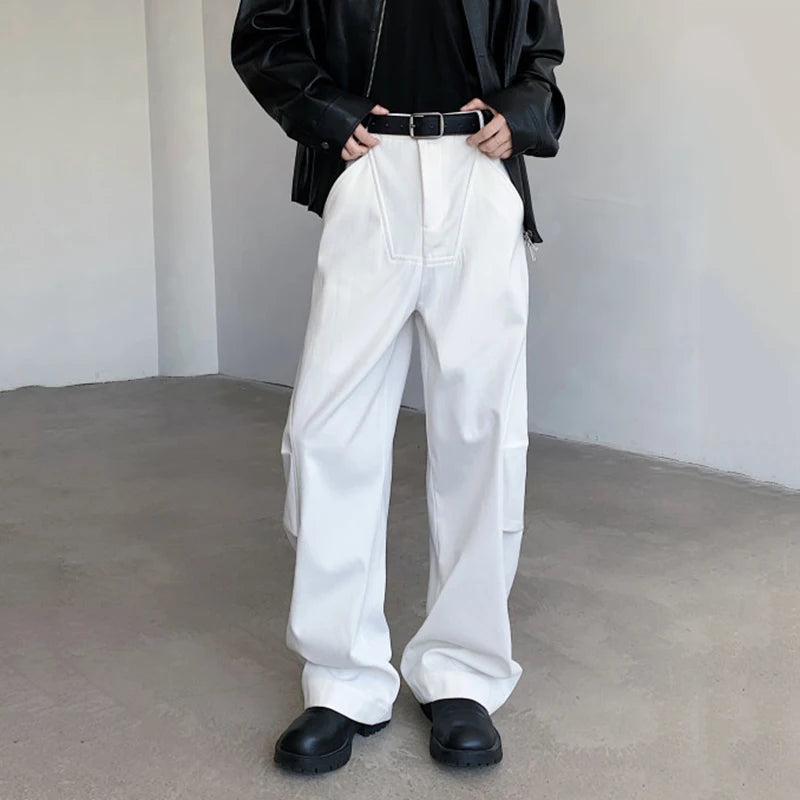 Autumn Winter Casual Pants Men's Wear Deconstructive Design Splicing Curved Knife Trousers Fashion Tide