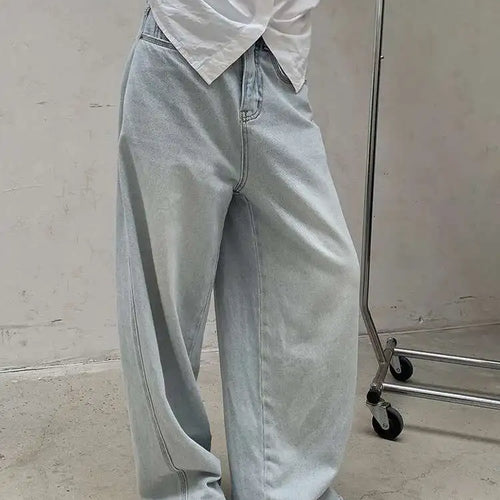 Load image into Gallery viewer, High Waist Light Blue Denim Long Casual Pocket Wide Leg Jeans New Women Trousers Fashion Tide Spring Autumn 2025 1DH8351
